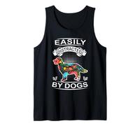 Easily Distracted By Dogs Golden Retriever Dog Lovers Puppy Canotta