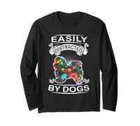 Easily Distracted By Dogs Havanese Dog Lovers Puppy Maglia a Manica