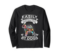 Easily Distracted By Dogs Irish Terrier Dog Lovers Puppy Maglia a Manica