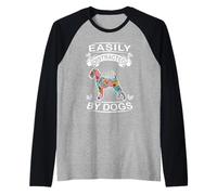Easily Distracted By Dogs Irish Terrier Dog Lovers Puppy Maglia con Maniche Raglan