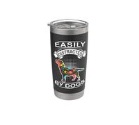 Easily Distracted By Dogs Labrador Retriever Dog Lover Bicchiere termico in acciaio inox doppia parete