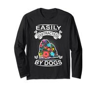 Easily Distracted By Dogs Maltese Dog Lovers Puppy Maglia a Manica