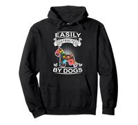 Easily Distracted By Dogs Miniature Schnauzer Dog Lovers Felpa con Cappuccio