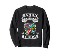 Easily Distracted By Dogs Papillon Funny Dog Lover Felpa