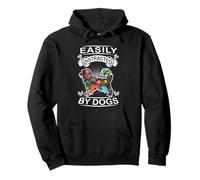 Easily Distracted By Dogs Pekingese Funny Dog Lover Felpa con Cappuccio