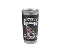 Easily Distracted By Dogs Pharaoh Hound Funny Dog Lover Bicchiere termico in acciaio inox doppia parete