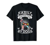 Easily Distracted By Dogs Pharaoh Hound Funny Dog Lover Maglietta