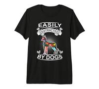 Easily Distracted By Dogs Pharaoh Hound Funny Dog Lover Maglietta Premium