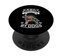 Easily Distracted By Dogs Pit Bull Funny Dog Lover PopSockets PopGrip Adesivo