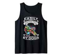 Easily Distracted By Dogs Poodle Funny Dog Lover Canotta