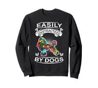 Easily Distracted By Dogs Poodle Funny Dog Lover Felpa