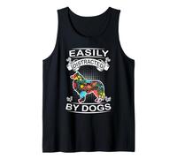 Easily Distracted By Dogs Shetland Sheepdog Dog Lovers Puppy Canotta