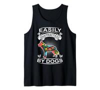 Easily Distracted By Dogs Siberian Husky Dog Lovers Puppy Canotta