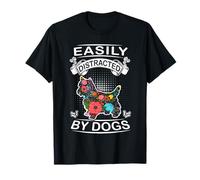 Easily Distracted By Dogs Yorkiepoo Funny Dog Lover Maglietta