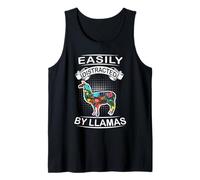 Easily Distracted By Llamas Funny Animal Llama Loves Canotta