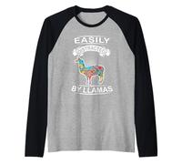 Easily Distracted By Llamas Funny Animal Llama Loves Maglia con Maniche Raglan
