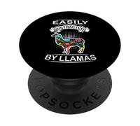 Easily Distracted By Llamas Funny Animal Llama Loves PopSockets PopGrip Adesivo