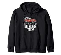 Easily Distracted by Old Pickup Trucks Men Women Funny Truck Felpa con Cappuccio