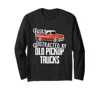 Easily Distracted by Old Pickup Trucks Men Women Funny Truck Maglia a Manica