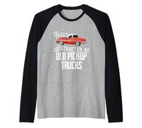 Easily Distracted by Old Pickup Trucks Men Women Funny Truck Maglia con Maniche Raglan