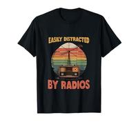 Easily Distracted by radios l Ham Radio Amateur Radio Maglietta