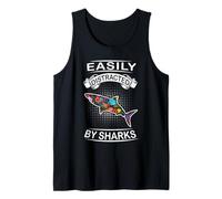 Easily Distracted By Sharks Funny Fish Shark Loves Canotta
