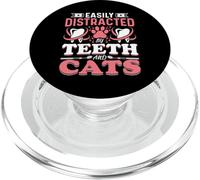 Easily Distracted by Teeth and Cats - Dentist Oral Hygienist PopSockets PopGrip per MagSafe