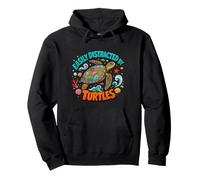 Easily Distracted By Turtles Cute Funny Sea Turtle Lover Felpa con Cappuccio
