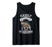 Easily Distracted By Unicorns Funny Animal Unicorn Loves Canotta