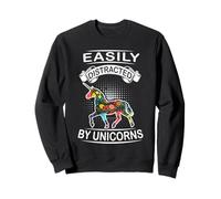 Easily Distracted By Unicorns Funny Animal Unicorn Loves Felpa