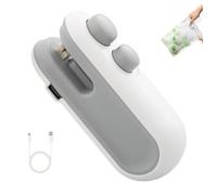 Easilyous Bag Sealer, Mini Sealing Machine, 2025 2-in-1 USB-C Rechargeable Snack Bag Sealer, Home Machine for Sealing and Cutting (white)
