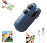 Easilyous Vacuum Sealer, Ampltulastd Bag Sealer, Mini Sealers Small, USB-C Rechargeable Mini Sealers Household Hand Pressure Bag Cutter Portable Snack Plastic Bags Heat Sealing Machine (Blue 1Pcs)