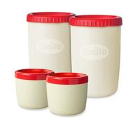 EasiYo 19416892602037 Barattolo per yogurt e contenitore per il pranzo, in plastica, coperchio rosso