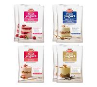EasiYo Yogurt Confezione Mista da 7 Bustine | 2 x Vaniglia, 2 x G/S Naturale, 2 x Lampone, 1 x Fragola | Ogni Bustina Prepara 1KG di Yogurt
