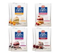EasiYo Yogurt Greco Confezione Mista da 7 Bustine | 2 x Mirtillo & Ribes Nero, 2 x Pesca & Albicocca, 2 x Vaniglia & Prugna, 1 x Lampone & Limone | Ogni Bustina Prepara 1KG di Yogurt