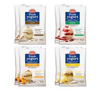 EasiYo Yogurt Greco Confezione Mista da 8 Bustine | 2 x G/S Cocco, 2 x G/S Rabarbaro, 2 x G/S Pesca & Albicocca, 2 x G/S Limone | Ogni Bustina Prepara 1KG di Yogurt