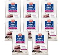 EasiYo Yogurt Greco Mirtillo & Ribes Nero - Confezione da 8 Bustine | Ogni Bustina Prepara 1KG di Yogurt