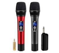 EASJOY Microfono senza fili bluetooth, microfono dinamico, microfoni palmari set con ricevitore, ideale per karaoke, conferenze, feste, discorso, aula, bar