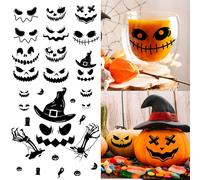 Easma Adesivi murali con viso spaventoso di Halloween