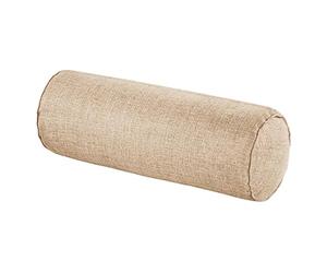 Easnea Cuscino rotondo in lino, cuscino a rullo lungo, supporto lombare, per alleviare il dolore al collo, cuscino cilindrico con fodera rimovibile per dormire/sedia/auto/divano, naturale, 15 x 40 cm
