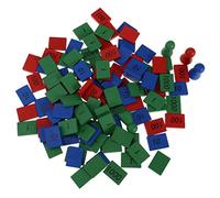 Easnea Gioco di francobolli Montessori in legno, 4 pezzi, gioco di timbri Montessori e 108 piastrelle di legno etichettate con 1, 10, 100 e 1000
