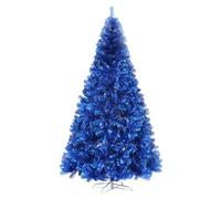Easnuroz Albero Di Natale Artificiale Blu 120/150/180/210/240CM PVC Albero Di Natale Artificiale Crittografato Neve Velluto Artificiale Pull-Up Albero Di Natale, Per Casa Ufficio Vacanze Xmas Decorazi