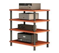 Easnuroz Hi-Fi Rack - Scaffale AV, 1/2/3 o 4 livelli, supporto audio, HiFi, con scomparto per armadio, per giradischi e componenti video (rosso, 60 x 40 x 80 cm (4 animali)