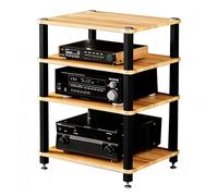 Easnuroz Mobile HiFi Con Ripiani AV Supporto HiFi A 1-4 Livelli Con Ripiano Portaoggetti Supporto HiFi Per Giradischi, Lettore Multimediale AV, Rack Audio A Torre Per(Wood color,60*48*81cm(4Tier))