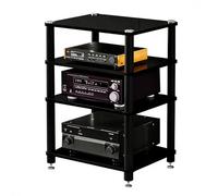 Easnuroz Mobile HiFi Con Ripiani AV Supporto HiFi A 1-4 Livelli Con Ripiano Portaoggetti Supporto HiFi Per Giradischi, Lettore Multimediale AV, Rack Audio A Torre Per(Black,60 * 48 * 81cm(4Tier))