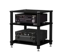 Easnuroz Mobile HiFi Con Ripiani AV Supporto HiFi A 1-4 Livelli Con Ripiano Portaoggetti Supporto HiFi Per Giradischi, Lettore Multimediale AV, Rack Audio A Torre Per(Black,60 * 48 * 59cm(3Tier))