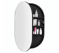 Easnuroz Mobile Ovale for Specchio Da Bagno Con Luci Armadio for Il Bagno Con Interruttore A Sfioramento Armadio A Muro In Legno for La Conservazione Degli Articoli Da Toeletta for Il Bagno E La Docci