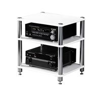 Easnuroz Mobile Porta TV/Hibilo HiFi Supporto HiFi A 1/2/3/4 Ripiani Per Giradischi Mensola Angolare Per Dispositivi Multimediali AV Per Soggiorni E Studi, Supporti(bianca,60 * 48 * 59cm(3Tier))