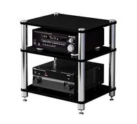 Easnuroz Mobile Porta TV/Hibilo HiFi Supporto HiFi A 1/2/3/4 Ripiani Per Giradischi Mensola Angolare Per Dispositivi Multimediali AV Per Soggiorni E Studi, Supporti(Black,60 * 48 * 59cm(3Tier))