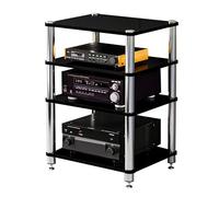 Easnuroz Mobile Porta TV/Hibilo HiFi Supporto HiFi A 1/2/3/4 Ripiani Per Giradischi Mensola Angolare Per Dispositivi Multimediali AV Per Soggiorni E Studi, Supporti(Black,60 * 48 * 81cm(4Tier))